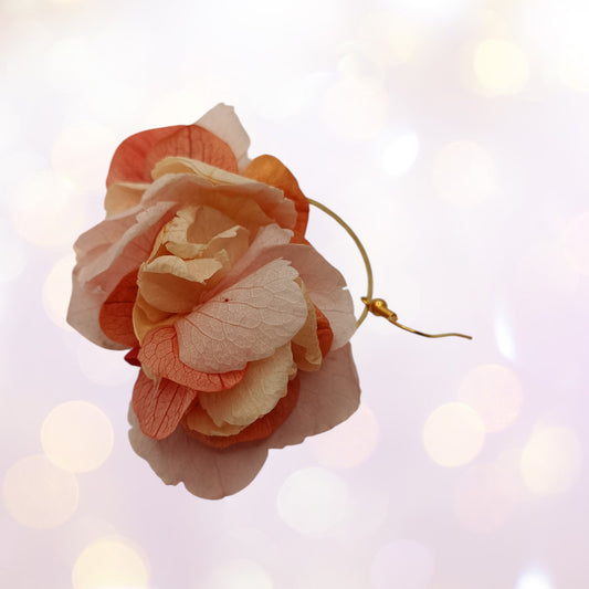 Boucles d'oreilles fleurs séchées mariage Voluptueuse rose