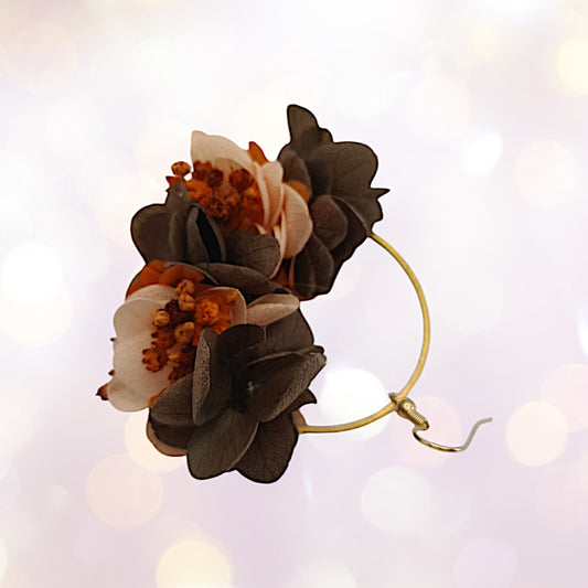 Boucles d'oreilles fleurs séchées mariage Maroc