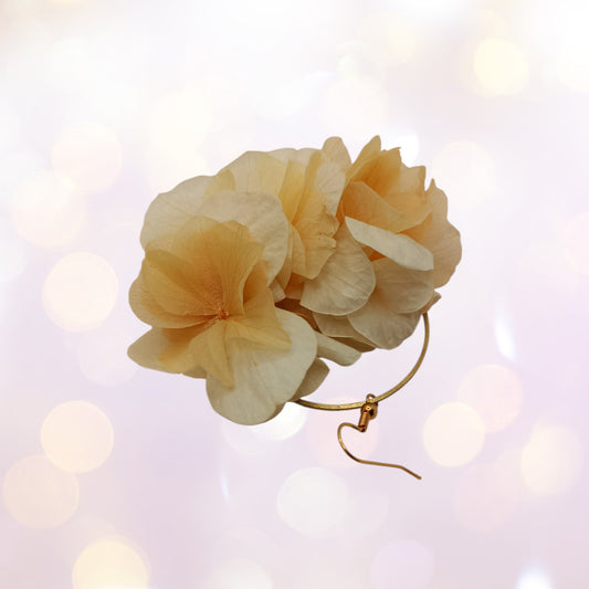 Boucles d'oreilles fleurs séchées mariage Voluptueuse rose nude