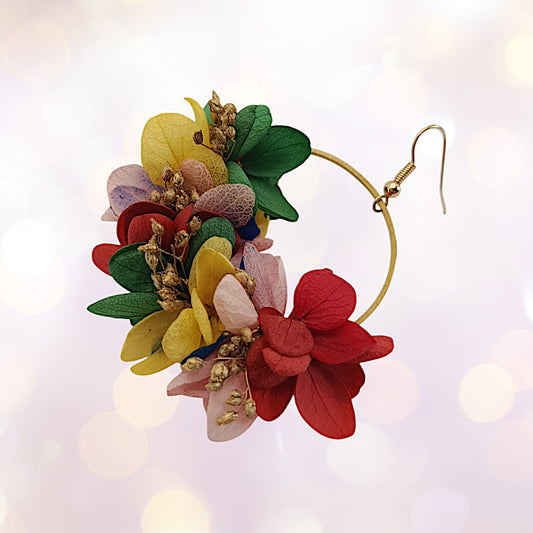 Boucles d'oreilles fleurs séchées mariage Russie