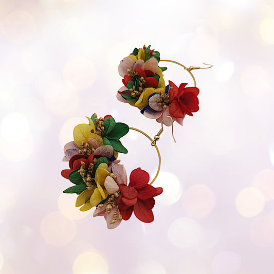 Boucles d'oreilles fleurs séchées mariage Russie