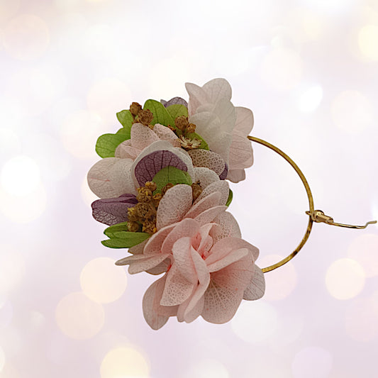 Boucles d'oreilles fleurs séchées mariage Pays Bas