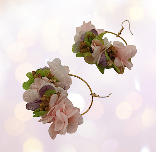 Boucles d'oreilles fleurs séchées mariage Pays Bas