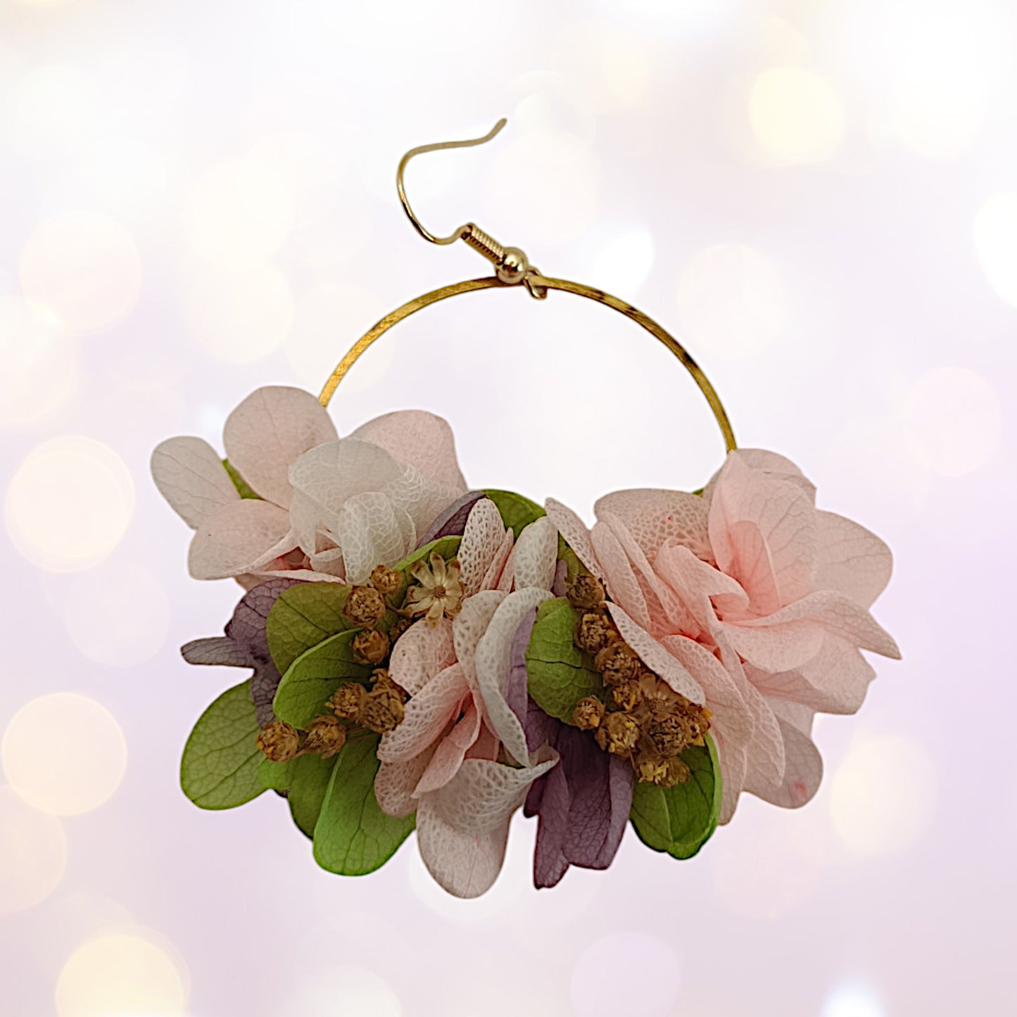 Boucles d'oreilles fleurs séchées mariage Pays Bas