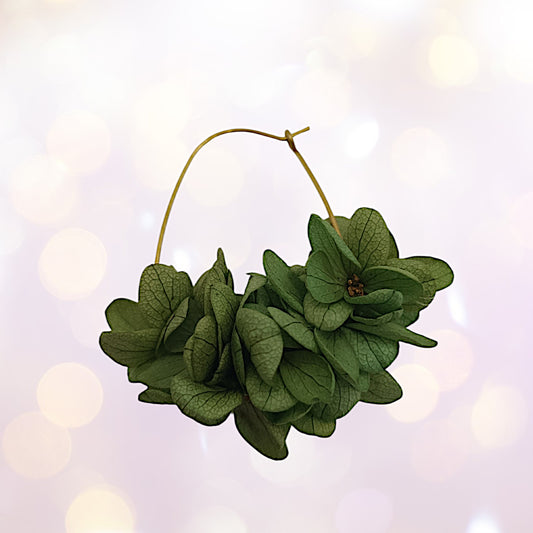 Boucles d'oreilles dormeuse fleurs séchées mariage Vert
