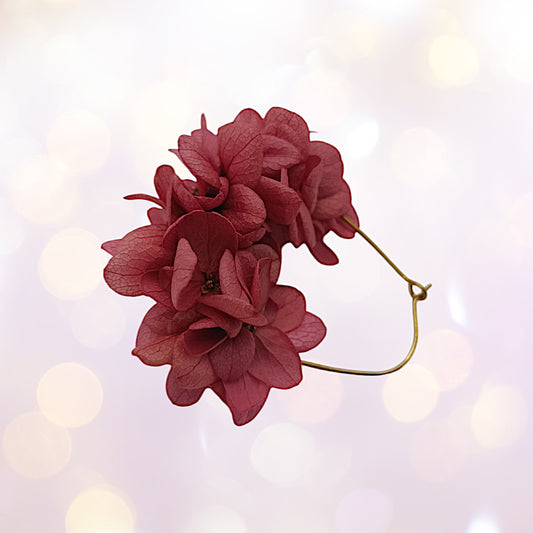 Boucles d'oreilles dormeuse fleurs séchées mariage Rose