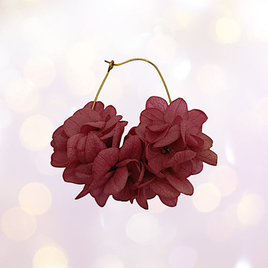 Boucles d'oreilles dormeuse fleurs séchées mariage Rose