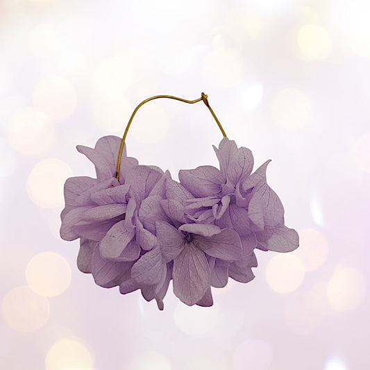 Boucles d'oreilles dormeuse fleurs séchées mariage Violet clair