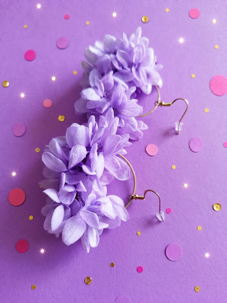 Coffret Mariés « Lavande » — Peigne, Créoles et Boutonnière en Fleurs Séchées