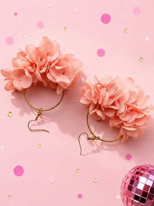 Coffret Mariés « Poudre » — Peigne, Créoles et Boutonnière en Fleurs Séchées