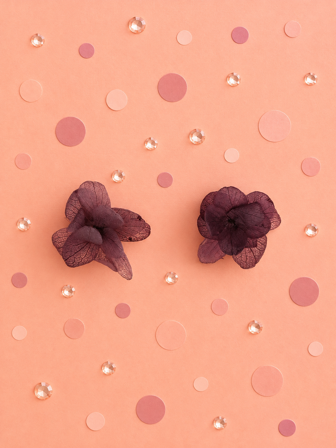 Puces d oreilles fleuries en hortensia stabilise et acier inoxydable disponibles en 14 coloris