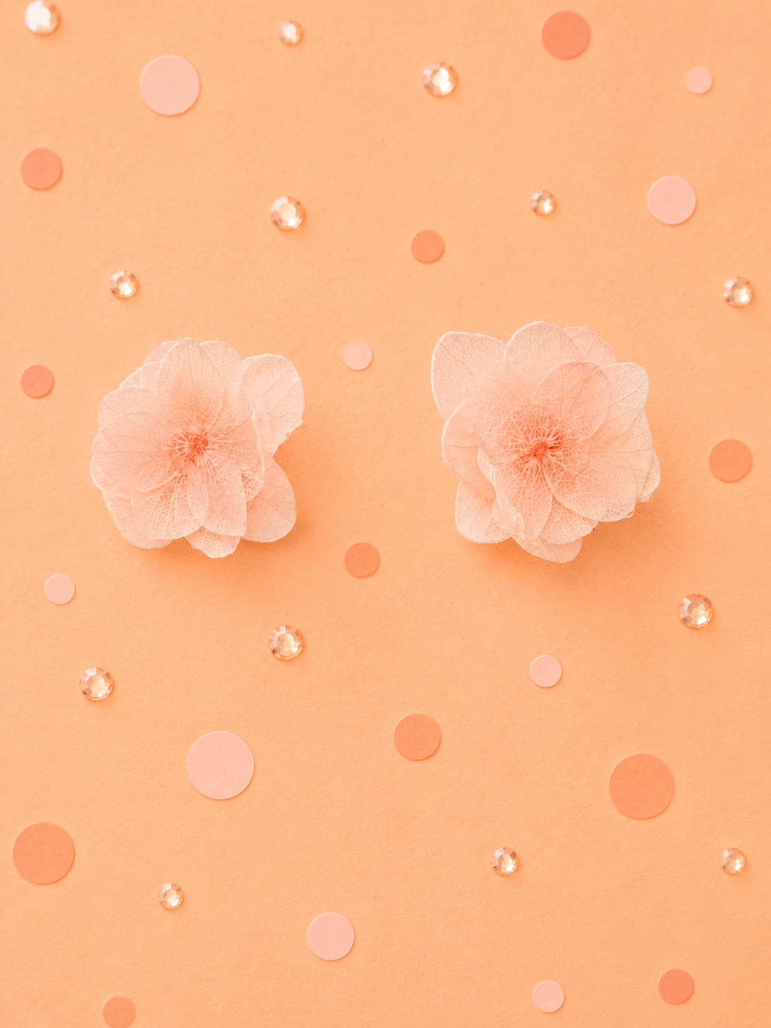 Puces d oreilles fleuries en hortensia stabilise et acier inoxydable disponibles en 14 coloris