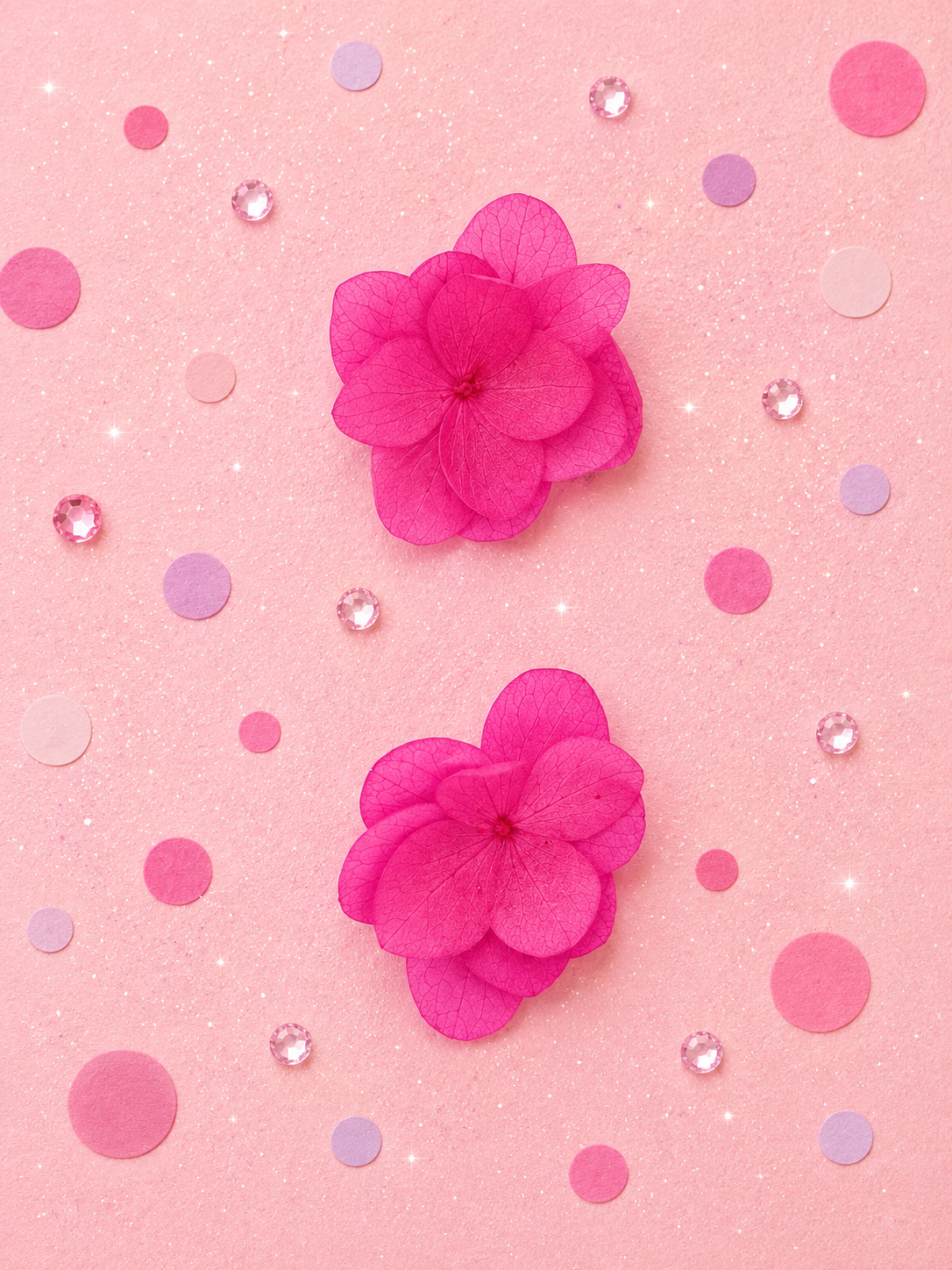 Puces d oreilles fleuries en hortensia stabilise et acier inoxydable disponibles en 14 coloris